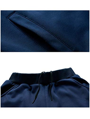 Image of PASOK Men's Casual Tracksuit Long Sleeve Full Zip Running Jogging Sweatsuit Athletic Sports Set Light Gray S
