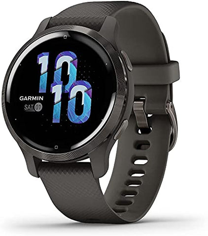 Image of Garmin Venu 2S, Smaller-Sized GPS Smartwatch with Advanced Health Monitoring and Fitness Features, Slate Bezel with Graphite Case and Silicone Band, (010-02429-70)