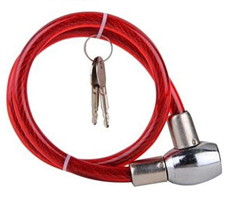 Image of meenu arts Cable Lock for Bike, Helmet, Cycle & Luggage (Multipurpose Uses) Colour-Red.