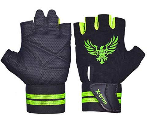 Image of Xtrim Macho Unisex Leather Workout Gloves (Black,Medium)