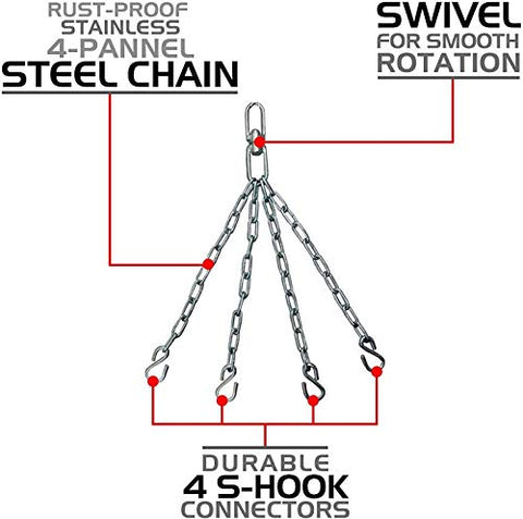 Image of IWIN RMOUR Combo Unfilled Heavy SRF PU Punching Bag with Hanging Chain, Boxing Gloves, Ceiling Hook, Hand Wraps, Skipping Rope, Boxing Chain Keyring and Hand Gripper (Black , 3 Feet)- 9 Piece