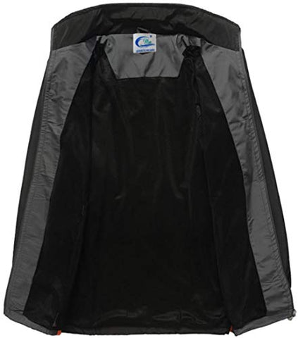 Image of CBlue Men's Running Windbreaker Gym and Sports Tracksuit (Large, Black / Grey / Orange)