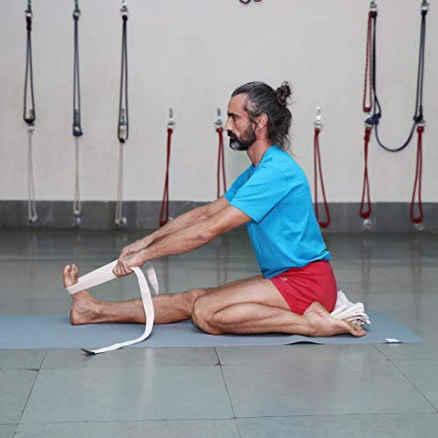 Image of MeFree Organic Cotton Yoga Strap, All Levels of Asanas, 6-ft, Off White