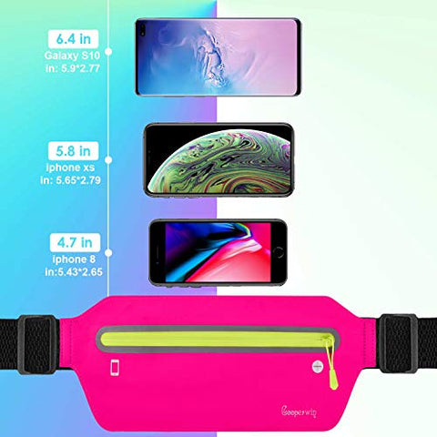 Image of Fanny Pack Running Belt for Women - Upgrade Oversized Waterproof Ultra Slim Waist Bag for Men No-Bounce Reflective Adjustable Runners Phone Holder Pouch for Fitness, Exercise, Workouts, Travel