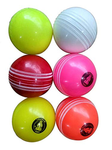 Image of ans Synthetic Winpro Heavy Wind Ball (Multicolour, Each Ball Weighs 140 Grams ) - Pack of 6.