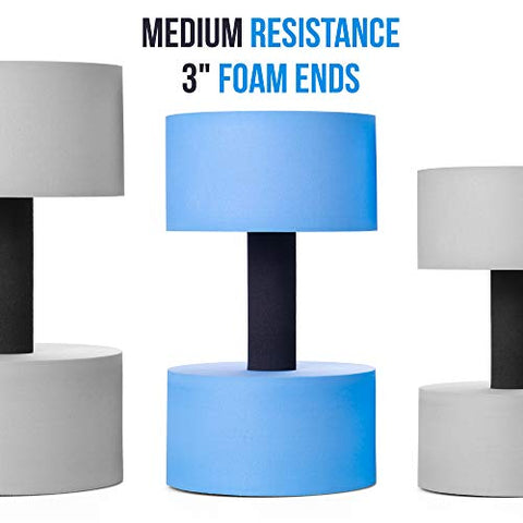 Image of Aqua Dumbbell Two-Pack | Foam Resistance Fitness Equipment | Low Impact Exercise Weight Accessory | Water Aerobics & Swimming Pool Resistance Workout Gear