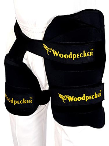 Image of Woodpecker Left Hand Thigh Guard for Cricket,Thigh pad (Black, Small)