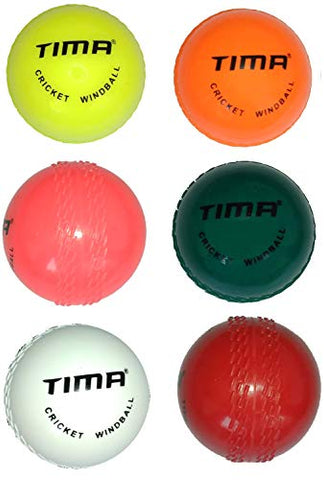 Image of Tima Wind Ball Cricket Ball - Size: Standard (Pack of 6, Multicolor)
