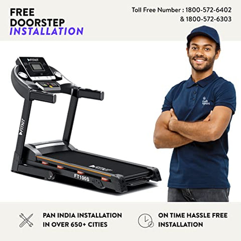 Image of Fitkit FT100S (3.25HP Peak) Motorized Treadmill with Free Home Installation, 1 Year Warranty and Trainer Led Sessions by Cult.Sport