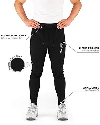 Image of hiker's way Men's Regular Fit Track Pants (HW-103BlackXB_Black_M)