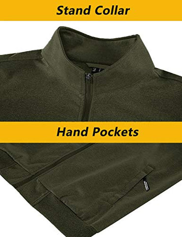 Image of Cotrasen Men Jogging Suits Sets Athletic Sports Slim Fit Casual Full Zip Tracksuits, Green, Medium