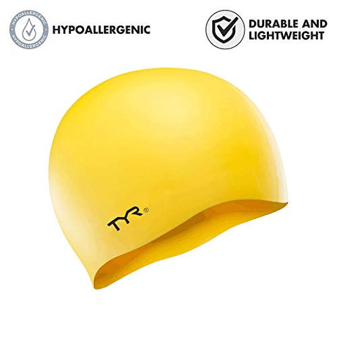 Image of TYR Blend Wrinkle-Free Silicone Adult Swim Cap (Yellow)