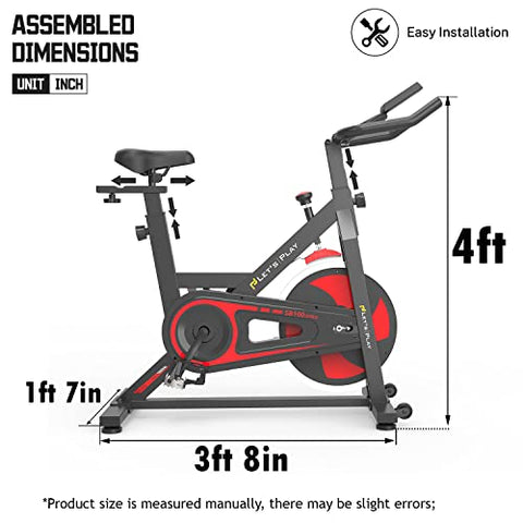 Image of LETSPLAY® Indoor Upright Exercise Bike with Matt Black Frame Handlebar Aluminum Pedals Ergonomic Seat for Home, Workout & Cardio Training