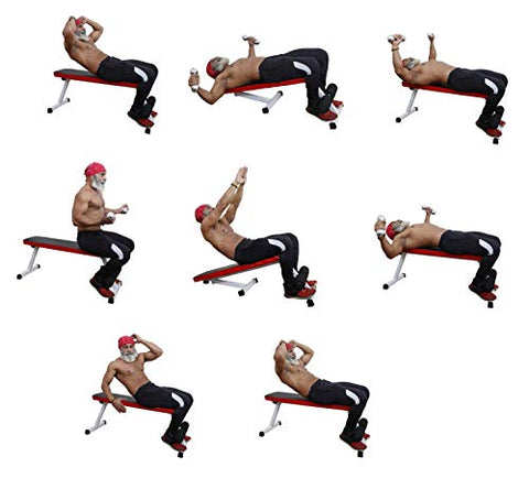 Image of ALLYSON FITNESS Foldable Flat Bench- Up to 500 kg Capacity Tested for Strength Training Multipurpose Fitness Exercise Gym Workout, Heavy Duty Weight Flat Bench for Home & Gym(Yellow)