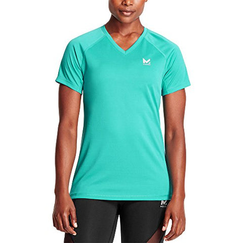 Image of Mission Women's VaporActive Alpha Short Sleeve V-Neck T-Shirt, Viridian Green, Medium