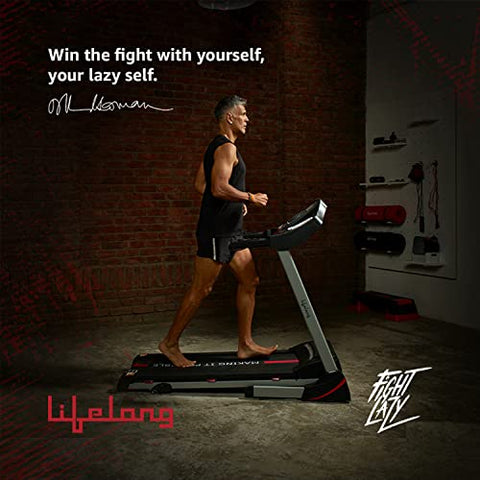 Image of Lifelong FitPro LLTM111 (2.5 HP Peak) Motorized Treadmill for Home with 12 preset Workouts, Max Speed 14km/hr., Bluetooth Speaker Max. User Weight 110kg, 1 Year Manufacturer's Warranty