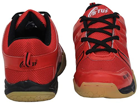 Image of B-TUF Men's Red Badminton Shoes - 6 UK