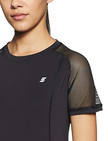 Image of Amazon Brand - Symactive Women's Solid Regular Fit T-Shirt (AW19-TS-02-A_Jet Black XS)