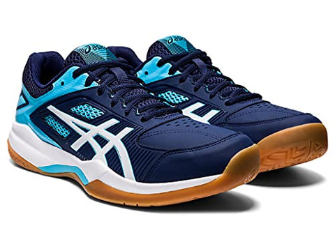 Image of ASICS Men's Gel-Court Hunter Peacoat/Aquarium Leather Indoor Shoes-11 UK (46.5 EU) (12 US) (1071A020)