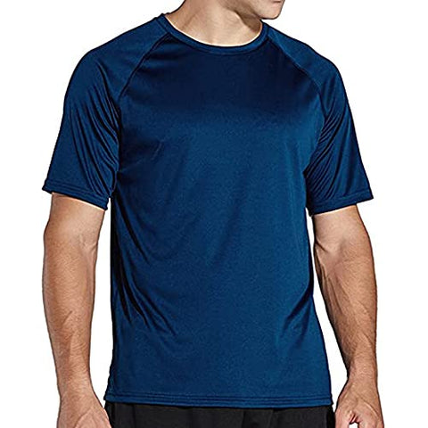 Image of Komprexx Sport T-Shirts for Men - Quick Dry Wicking - Running Tops Training Tee Short Sleeve Sportswear(DarkBlue,XL)