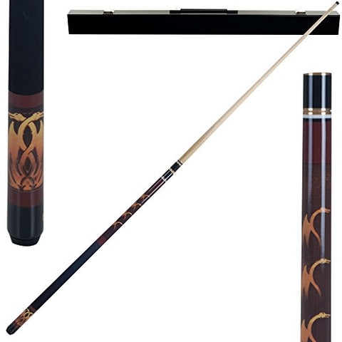 Image of Trademark Global Games Fantasy Dragon Billiard Hardwood Pool Cue with Case, 591.47 Ml