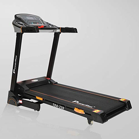 Image of PowerMax Fitness TDA-230 (4HP Peak) Smart Folding Electric Treadmill with Auto Incline, MP3, Speaker, DIY and Virtual Assistance, Exercise Machine for Home Gym and Cardio Training