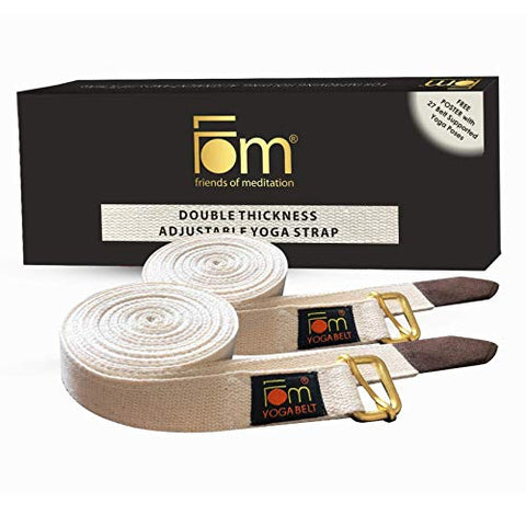 Image of Friends of Meditation Yoga Belt | Yoga Strap for Daily Stretching, Yoga, Pilates, Physical Therapy and Fitness (Color: Cream, Size: 10ft x 1inch, Pack of 2)