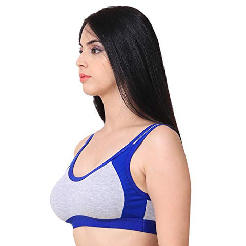 Image of new blue eyes Non Padded Cotton Gym Wear Daily Workout Sports Bra for Girls Pack of 3 (32)