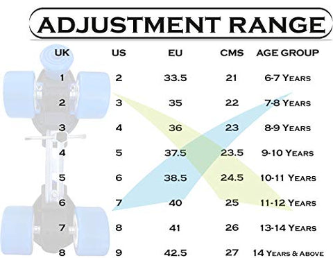 Image of Jaspo Big Boss Adjustable Quad Roller Skates Suitable for Age Group 6 -14 Years Old