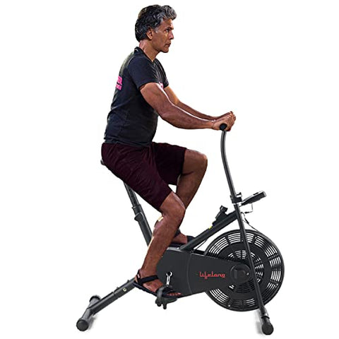 Image of Lifelong LLEB101 Air Bike, Stationary Handle for Cardio Training, Weight Loss and Workout at Home (6 Month Warranty, Free Home Installation, Black)