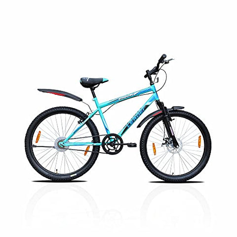 Image of Leader Men's Single Speed with Front Suspension and Front Disc Brake Without Gear Scout MTB 26T Mountain Bicycle (Sea Green & Black, Above 10 Years, 18", 26")