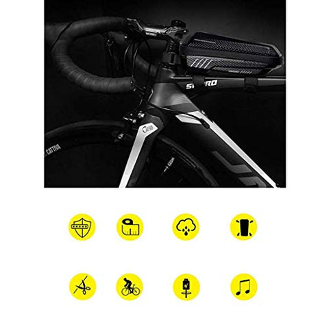 Image of Proberos ® Mountain Top Tube Bike Frame Waterproof Bag, Black, Eva