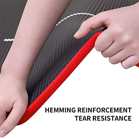 Image of NBR Yoga Mat 1830×660×10 mm - BLACK PROIRON Pilates Mat Edge Protection Non-Slip Yoga Mat Exercise Extra Thick Foam Mat Fitness Workout Mats Home Gym with Carrying Strap