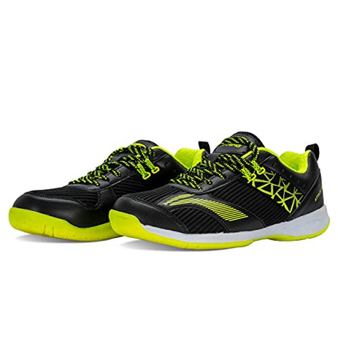 Image of Li-Ning ATTACK PRO IV Non-Marking Badminton Shoes BLACK/LIME,9 UK