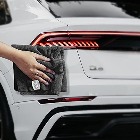 Image of SOFTSPUN Microfiber Cloth - 4 pcs - 40x40 cms - 340 GSM Grey- Thick Lint & Streak-Free Multipurpose Cloths - Automotive Microfibre Towels for Car Bike Cleaning Polishing Washing & Detailing