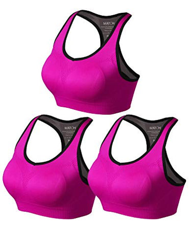 Image of Match Women Wirefree Padded Racerback Sports Bra for Yoga Workout Gym Activewear #0001, 1 Pack of 3(plum), M (32C, 32D, 34C, 34D, 36B, 36C)