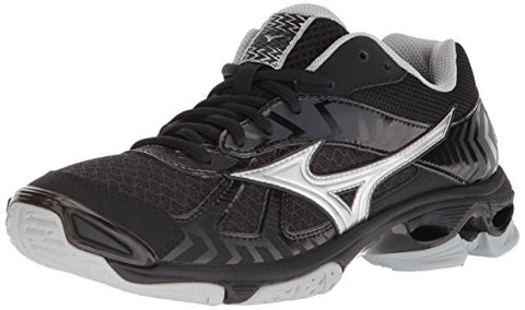 Image of Mizuno Wave Bolt 7 Volleyball Shoes, Black/Silver, Women's 6.5 B US