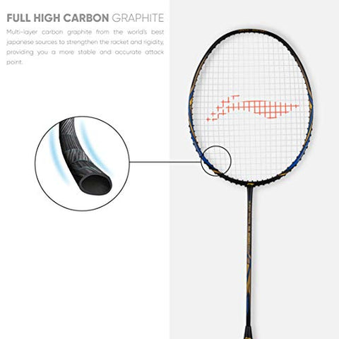 Image of Li-Ning Super Series 2020 - (Strung) Badminton Racquets with Free Full Cover Graphite, Strung (Black/Gold) with Free Full Cover