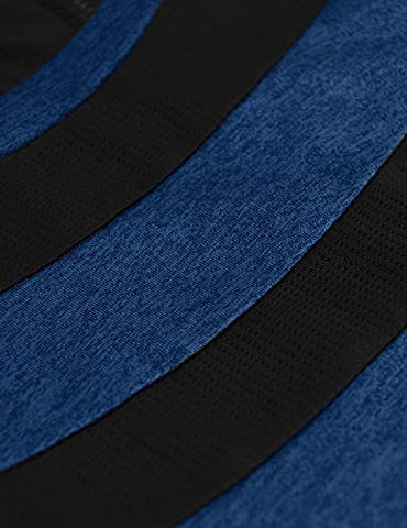 Image of MOQIVGI T Shirts for Women Sports, Short Sleeve Workout Clothes, Juniors Soft Breathable Mesh Patchwork Dry Fit Tops Daily Lounge Vacation Casual Wear Blue Large