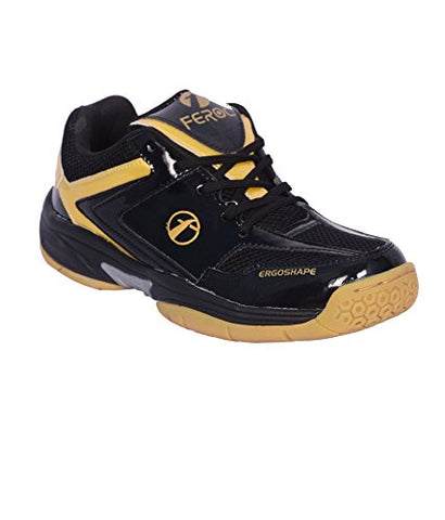 Image of FEROC Black & Golden Unisex Badminton Shoes