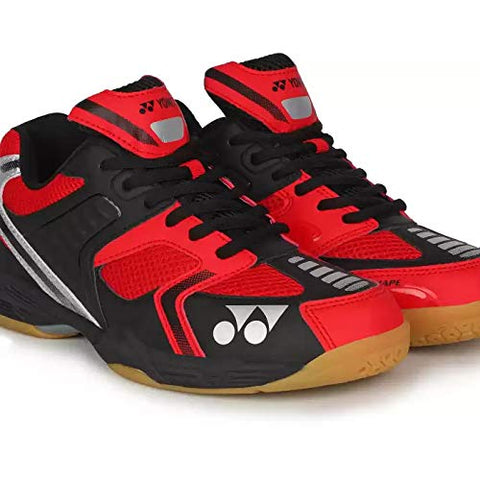 Image of Yonex Tru-Cushion XII Non Marking Badminton Court Shoes, Black/Red/Silver - 8 UK