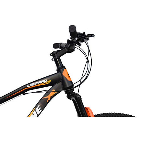 Image of NINETY ONE Leopard 27.5T 21 Speed 17 Inches Steel Frame Hybrid Bike For Unisex Adult ( Black & Orange , Ideal For: 12+ Years , Brake: Disc )