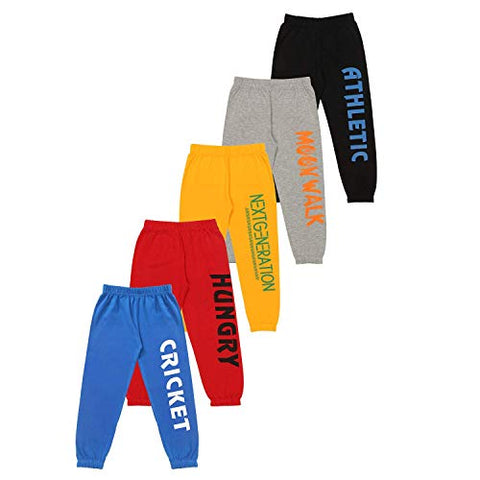 Image of KYDA KIDS Boys' Loose Fit Trackpants (Pack of 5) (KYDA KIDS_2-3Y_Assorted_2-3 Years)