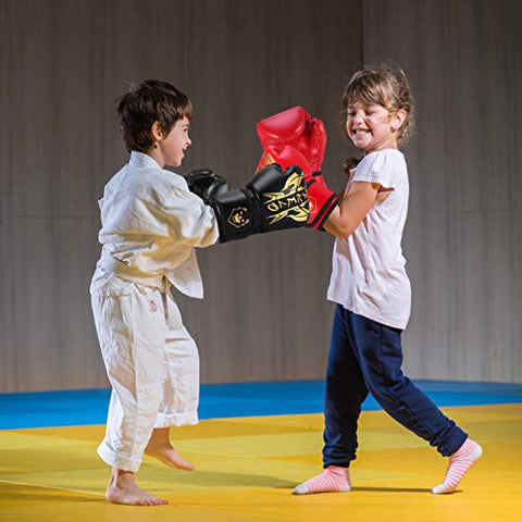Image of Kids Boxing Gloves, Sparring Gloves for Kids 3-15, Youth Training Gloves with Junior Punch PU Leather, Kids Boxing Gloves for Punching Bag, Kickboxing, Muay Thai, MMA