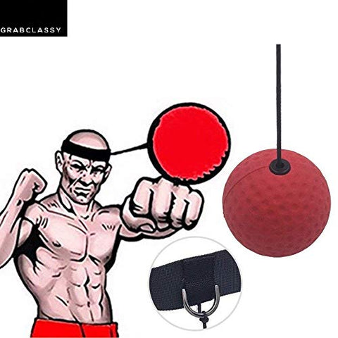 Image of Grab Classy - Boxing Reflex Ball, Reflex Ball with Headband, Punching Ball Fight Ball for Speed Reactions, Punching Speed, Fight Skill and Hand-Eye Coordination (red)