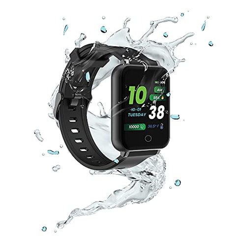Image of GOQii Smart Vital Plus 1.57'' Full Touch HD Display with SpO2, Body Temperature, Blood Pressure, Heart Rate, Women Care and 3 Months Personal Coaching (Black)