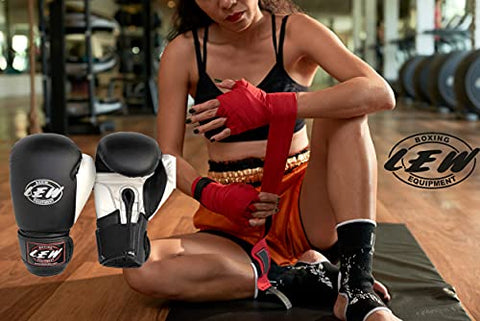Image of LEW Black Pre Molded Boxing Competition| Training| MMA| Kickboxing | Muay Thai Gloves for Bags & Training Boxing Gloves