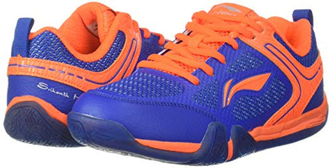 Image of Li-Ning Saga Lite Non-Marking Badminton Shoe (Blue/Orange, 2 UK)