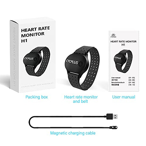 Image of CYCPLUS Heart Rate Monitor Armband Waterproof Heart Rate Sensor for Men and Women, Bluetooth/ANT+