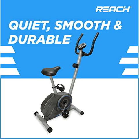 Image of Reach B-200 Magnetic Exercise Cycle for Home Gym | Upright Stationary Exercise Bike for Cardio and Fitness Workout | Adjustable Magnetic Resistance with 4kg Flywheel and Cushioned Seat | Max User Weight 100Kg